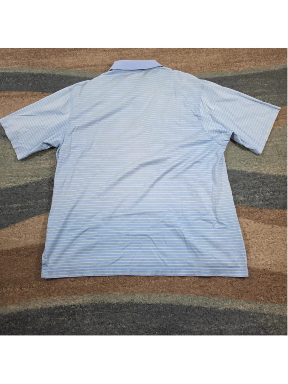 Everglades Club Golf Polo Mens Fairway & Greene Blue Yellow Striped Shirt